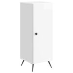 vidaXL Servírovacia skriňa Biela s vysokým leskom 33 x 34,5 x 90 cm – Obrázok 2