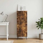 vidaXL Servírovacia skriňa Dymový dub 33 x 34,5 x 90 cm