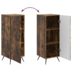 vidaXL Servírovacia skriňa Dymový dub 33 x 34,5 x 90 cm – Obrázok 11