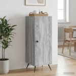 vidaXL Servírovacia skriňa Sivá sonoma 33 x 34,5 x 90 cm – Obrázok 4