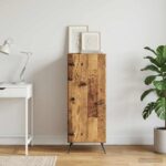 vidaXL Servírovacia skriňa Staré drevo 33 x 34,5 x 90 cm – Obrázok 4
