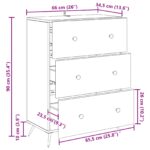 vidaXL Zásuvkový kabinet Čierna 66 x 34,5 x 90 cm Kompozitné drevo – Obrázok 9