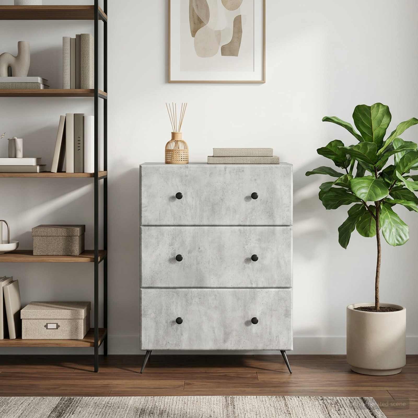 895528_1.jpg vidaXL Zásuvkový kabinet Betónovo sivá 66 x 34,5 x 90 cm – Obrázok 1