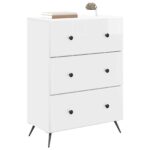 vidaXL Zásuvkový kabinet Biela s vysokým leskom 66 x 34,5 x 90 cm – Obrázok 3