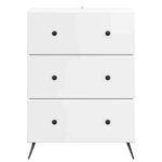 vidaXL Zásuvkový kabinet Biela s vysokým leskom 66 x 34,5 x 90 cm – Obrázok 5