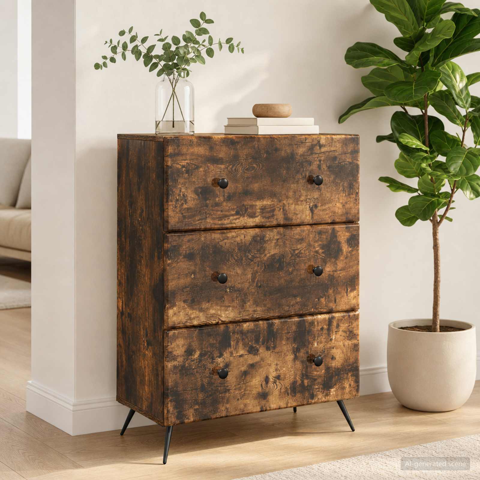 895530_1.jpg vidaXL Zásuvkový kabinet Dymový dub 66 x 34,5 x 90 cm Kompozitné drevo – Obrázok 1