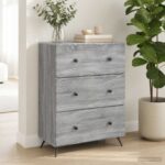 vidaXL Zásuvkový kabinet Sivá sonoma 66 x 34,5 x 90 cm