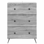 vidaXL Zásuvkový kabinet Sivá sonoma 66 x 34,5 x 90 cm – Obrázok 4