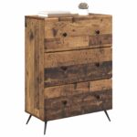 vidaXL Zásuvkový kabinet Staré drevo 66 x 34,5 x 90 cm – Obrázok 2