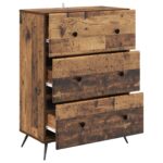 vidaXL Zásuvkový kabinet Staré drevo 66 x 34,5 x 90 cm – Obrázok 3