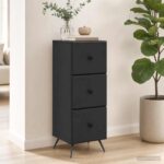 vidaXL Zásuvkový kabinet Čierna 33 x 34,5 x 90 cm Kompozitné drevo – Obrázok 11