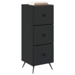 vidaXL Zásuvkový kabinet Čierna 33 x 34,5 x 90 cm Kompozitné drevo – Obrázok 2