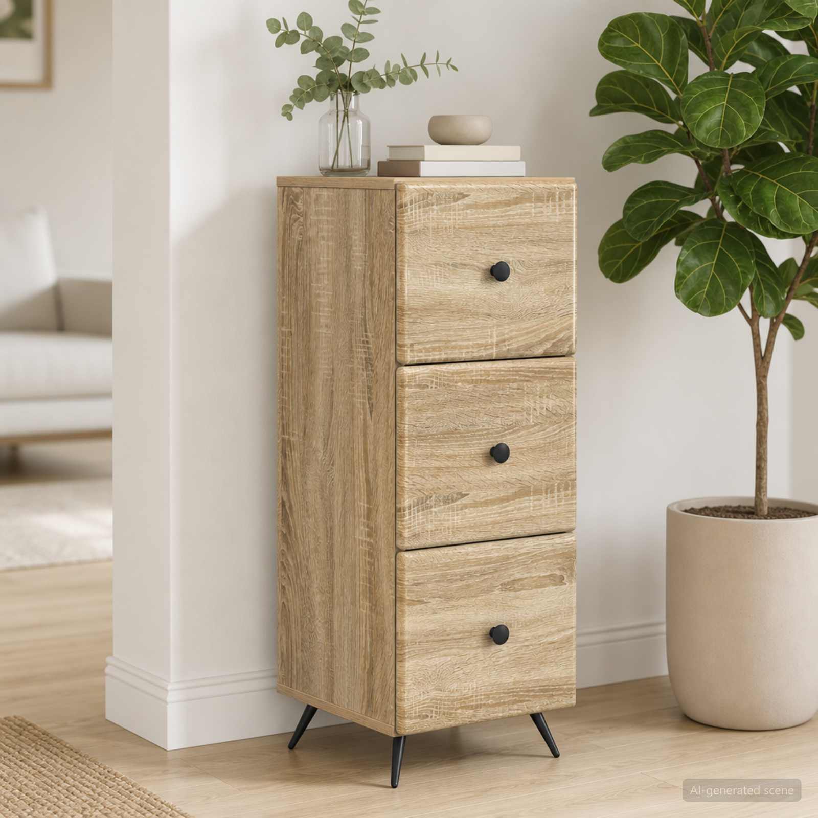 895537_1.jpg vidaXL Zásuvkový kabinet Dub sonoma 33 x 34,5 x 90 cm Kompozitné drevo – Obrázok 1