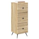 vidaXL Zásuvkový kabinet Dub sonoma 33 x 34,5 x 90 cm Kompozitné drevo – Obrázok 2