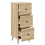 vidaXL Zásuvkový kabinet Dub sonoma 33 x 34,5 x 90 cm Kompozitné drevo – Obrázok 3