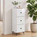 vidaXL Zásuvkový kabinet Biela s vysokým leskom 33 x 34,5 x 90 cm – Obrázok 12