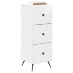 vidaXL Zásuvkový kabinet Biela s vysokým leskom 33 x 34,5 x 90 cm – Obrázok 2