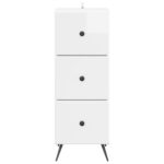 vidaXL Zásuvkový kabinet Biela s vysokým leskom 33 x 34,5 x 90 cm – Obrázok 4
