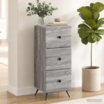 vidaXL Zásuvkový kabinet Sivá sonoma 33 x 34,5 x 90 cm – Obrázok 12