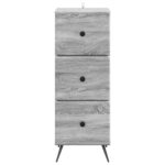 vidaXL Zásuvkový kabinet Sivá sonoma 33 x 34,5 x 90 cm – Obrázok 4