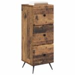 vidaXL Zásuvkový kabinet Staré drevo 33 x 34,5 x 90 cm – Obrázok 2