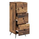 vidaXL Zásuvkový kabinet Staré drevo 33 x 34,5 x 90 cm – Obrázok 3