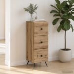 vidaXL Zásuvkový kabinet Dub artisan 33 x 34,5 x 90 cm