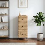 vidaXL Zásuvkový kabinet Dub artisan 33 x 34,5 x 90 cm – Obrázok 4