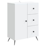 vidaXL Servírovacia skriňa Biela 66 x 34,5 x 90 cm Kompozitné drevo – Obrázok 2