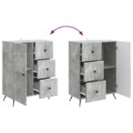 vidaXL Servírovacia skriňa so zásuvkou Betónovo sivá 66 x 34,5 x 90 cm – Obrázok 10