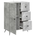 vidaXL Servírovacia skriňa so zásuvkou Betónovo sivá 66 x 34,5 x 90 cm – Obrázok 5