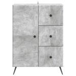 vidaXL Servírovacia skriňa so zásuvkou Betónovo sivá 66 x 34,5 x 90 cm – Obrázok 6