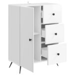 vidaXL Servírovacia skriňa Biela s vysokým leskom 66 x 34,5 x 90 cm – Obrázok 5