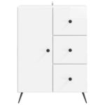 vidaXL Servírovacia skriňa Biela s vysokým leskom 66 x 34,5 x 90 cm – Obrázok 6