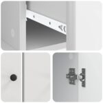 vidaXL Servírovacia skriňa Biela s vysokým leskom 66 x 34,5 x 90 cm – Obrázok 9