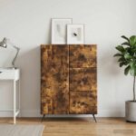 vidaXL Servírovacia skriňa so zásuvkou Dymový dub 66 x 34,5 x 90 cm – Obrázok 4