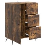 vidaXL Servírovacia skriňa so zásuvkou Dymový dub 66 x 34,5 x 90 cm – Obrázok 5