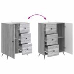 vidaXL Servírovacia skriňa so zásuvkou Sivá sonoma 66 x 34,5 x 90 cm – Obrázok 10
