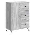 vidaXL Servírovacia skriňa so zásuvkou Sivá sonoma 66 x 34,5 x 90 cm – Obrázok 2
