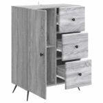 vidaXL Servírovacia skriňa so zásuvkou Sivá sonoma 66 x 34,5 x 90 cm – Obrázok 5