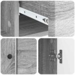 vidaXL Servírovacia skriňa so zásuvkou Sivá sonoma 66 x 34,5 x 90 cm – Obrázok 9
