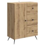 vidaXL Servírovacia skriňa so zásuvkou Dub artisan 66 x 34,5 x 90 cm – Obrázok 2