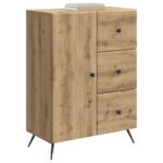 vidaXL Servírovacia skriňa so zásuvkou Dub artisan 66 x 34,5 x 90 cm – Obrázok 3