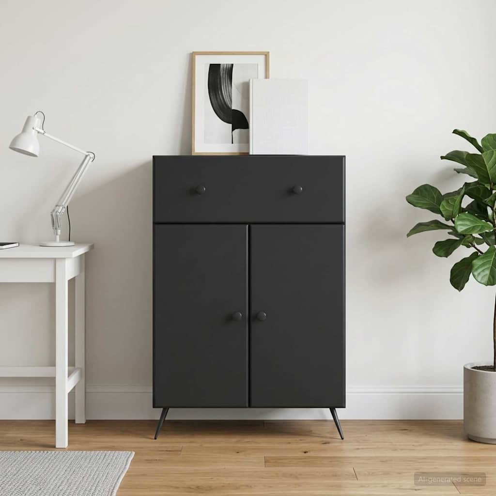 895556_1.jpg vidaXL Servírovacia skriňa Čierna 66 x 34,5 x 90 cm Kompozitné drevo – Obrázok 1