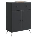 vidaXL Servírovacia skriňa Čierna 66 x 34,5 x 90 cm Kompozitné drevo – Obrázok 3