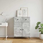 vidaXL Servírovacia skriňa so zásuvkou Betónovo sivá 66 x 34,5 x 90 cm