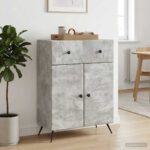 vidaXL Servírovacia skriňa so zásuvkou Betónovo sivá 66 x 34,5 x 90 cm – Obrázok 4