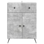 vidaXL Servírovacia skriňa so zásuvkou Betónovo sivá 66 x 34,5 x 90 cm – Obrázok 6