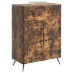 vidaXL Servírovacia skriňa so zásuvkou Dymový dub 66 x 34,5 x 90 cm – Obrázok 3