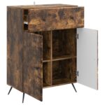 vidaXL Servírovacia skriňa so zásuvkou Dymový dub 66 x 34,5 x 90 cm – Obrázok 5